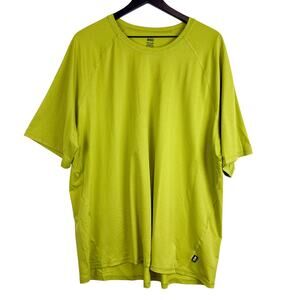 REI Mens Yellow Green Tee Shirt Stretchy Hiking Outdoors - 2XL XXL